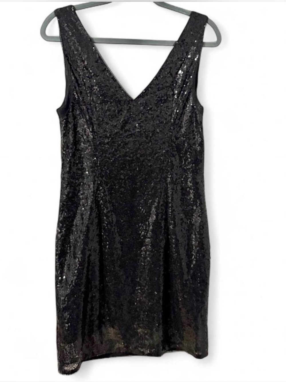 Kate Kasin Black Sequin Mini Dress Size Large